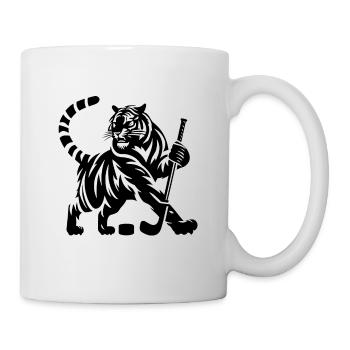 Minimalistische Panda Baseballspieler Silhouette - - Tasse - Weiß - Rechts