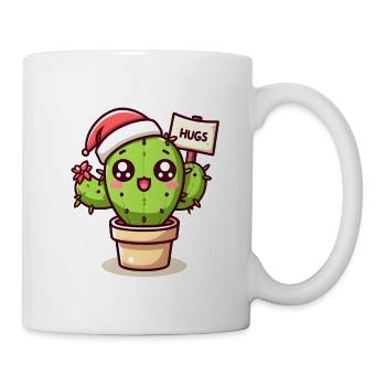 Christmas Cactus Hug, Funny for Office - Mug - white - Right