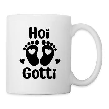 Hoi Gotti hallo Tante Patentante Schwangerschaft - Tasse - Weiß - Rechts