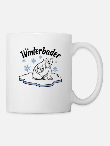 Winterbader Eisbaden Eisbad Spruch - Tasse - Weiß