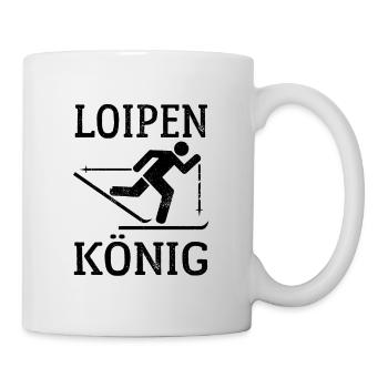 Loipen König Ski Langlauf, Wintersport, Skiurlaub - Tasse - Weiß - Rechts