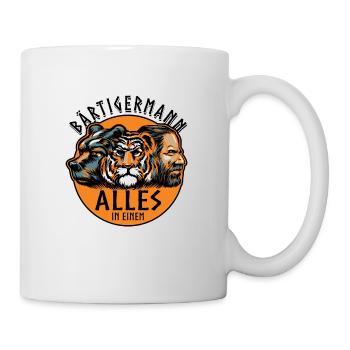 Bärtiger Mann, Bär Tiger Mann, Vater, Papa - Tasse - Weiß - Rechts