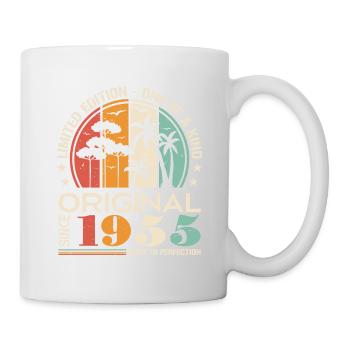 Voiture ancienne construite en 1955 née Vintage anniversaire - Mug blanc - blanc - Droite