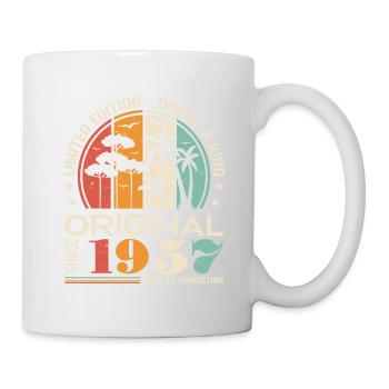 Oldtimer Baujahr 1957 Geboren Jahrgang Geburtstag - Tasse - Weiß - Rechts