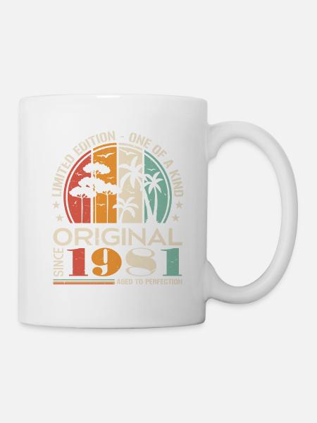 Voiture Vintage Construite en 1981 Né Vintage Anniversaire - Mug blanc - blanc