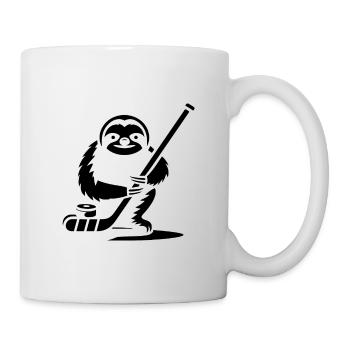 Faultier Eishockey Silhouette - Tasse - Weiß - Rechts