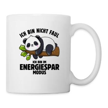 Panda - Ich bin nicht faul - im Energiespar Modus - Tasse - Weiß - Rechts