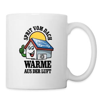 Öko Haus Sprit vom Dach Wärme aus der Luft - Tasse - Weiß - Rechts