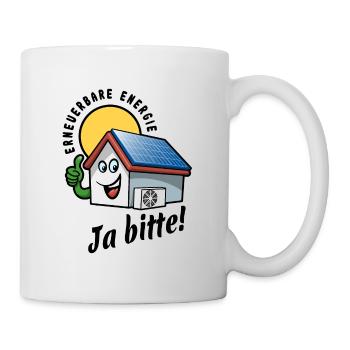 Erneuerbare Energie - Solarzelle - Wärmepumpe - Tasse - Weiß - Rechts