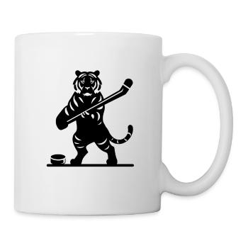 Tiger Eishockey Eishockeyspieler Silhouette - Tasse - Weiß - Rechts