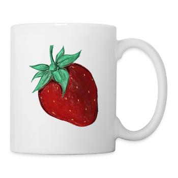 Erdbeere - Tasse - Weiß - Rechts