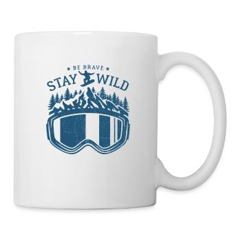 Snowboard - Be Brave Stay Wild - Snowboarder - Tasse - Weiß - Rechts
