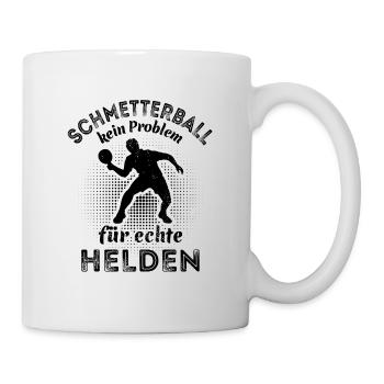 Tischtennis Spieler - Schmetterball - echte Helden - Tasse - Weiß - Rechts