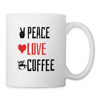 Peace Love Coffee - Heart - Mug - white - Right