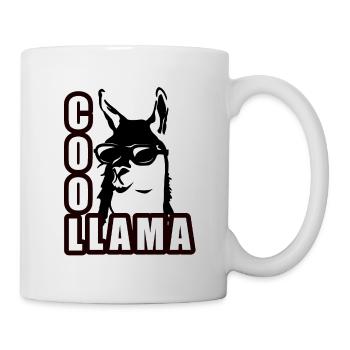 Cooles Lama mit Sonnenbrille - Tasse - Weiß - Rechts