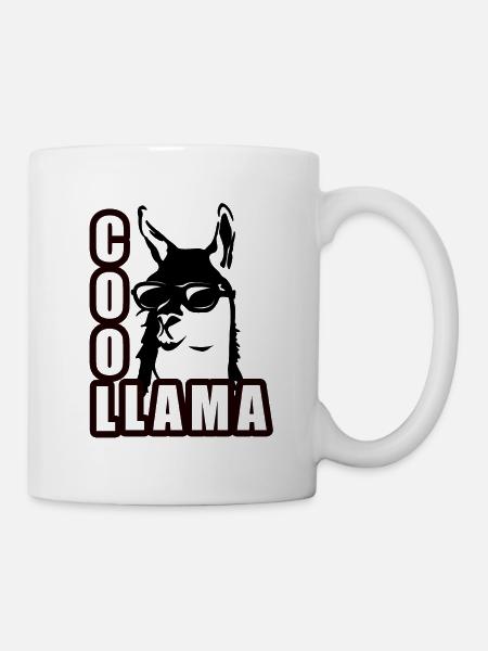 Cool llama with sunglasses - Mug - white