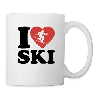 I Love Ski, Après Ski, Winter Sports, Heart - Mug - white - Right