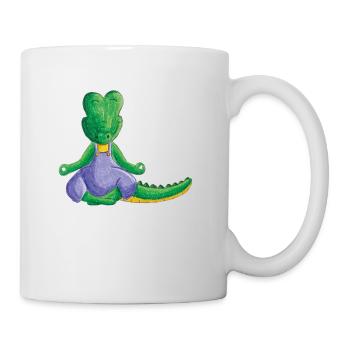 Crocodile méditant - Mug blanc - blanc - Droite