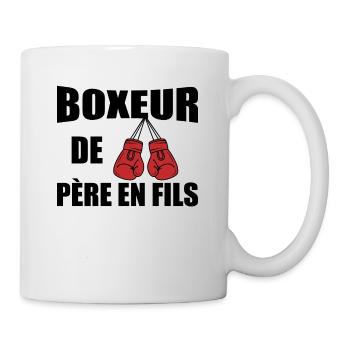 Boxeur De Père En Fils Humour Boxe - Mug blanc - blanc - Droite