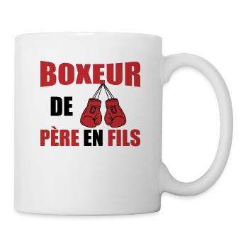 Boxeur De Père En Fils Humour Boxe - Mug blanc - blanc - Droite