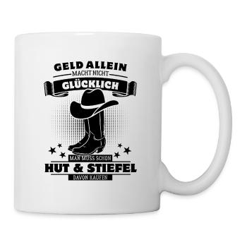 Geld allein macht nicht glücklich - Linedance - Tasse - Weiß - Rechts