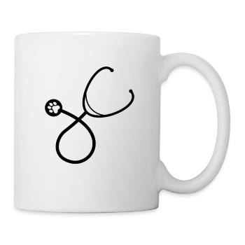 Veterinarian with heart - stethoscope paw - Mug - white - Right