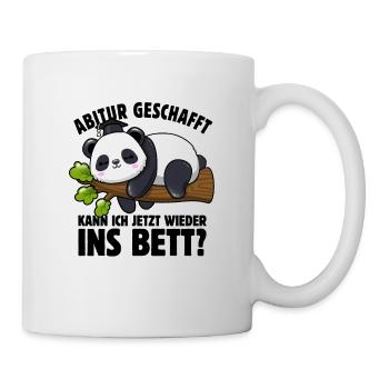 Panda - Abitur geschafft wieder ins Bett? - Spruch - Tasse - Weiß - Rechts