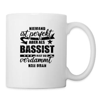 Niemand ist perfekt - Bassist - Spruch - Tasse - Weiß - Rechts