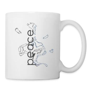 Peace Statement - Stylish Letter Art Design - Tasse - Weiß - Rechts