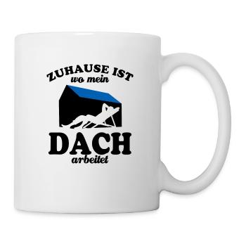 Zuhause ist wo mein Dach arbeitet - Photovoltaik - Tasse - Weiß - Rechts