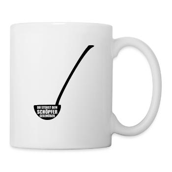 Du stehst dem Schöpfer gegenüber - Wortspiel - Tasse - Weiß - Rechts