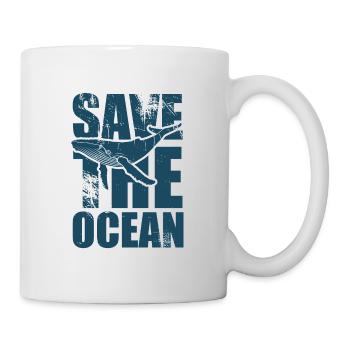 Sauvez l’océan - Baleine - Baleine à bosse - Cadeau - Mug blanc - blanc - Droite
