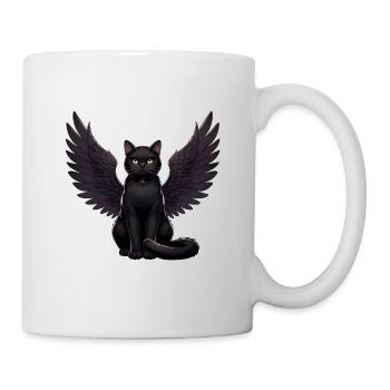 Chat noir Ange gothique Dark Angel - Mug blanc - blanc - Droite