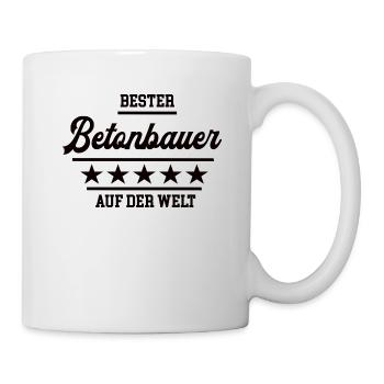 Bester Betonbauer Bauunternehmer Stahlbetonbauer - Tasse - Weiß - Rechts