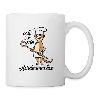 Ich bin ein Herdmännchen - Erdmännchen Kochlöffel - Tasse - Weiß - Rechts