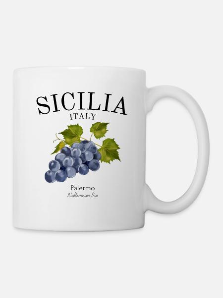 Sizilien - Italien - Palermo - Italiener - Etna - Tasse - Weiß