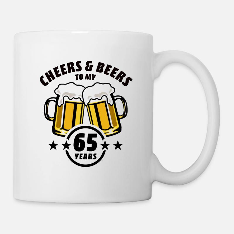 Cheers & Beers à mes 65 ans - 65e anniversaire - Mug blanc - blanc