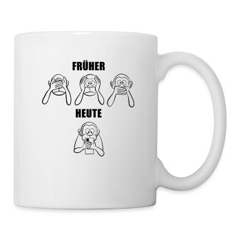 nichts sehen, hören, sagen - Handy süchtig - Tasse - Weiß - Rechts