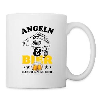 Angeln und Bier darum bin ich hier - Tasse - Weiß - Rechts