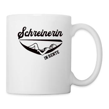 Schreinerin in Rente Rentenbeginn Schreinerei Frau - Tasse - Weiß - Rechts