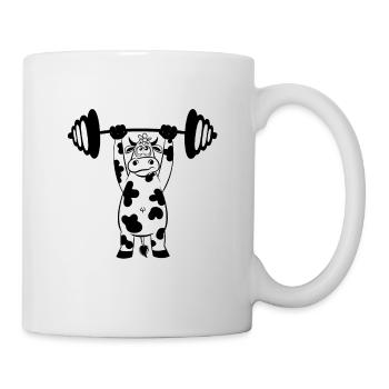 Cow Ox Dumbbell Fitness Weight Lifting - Mug - white - Right