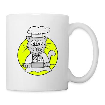 Retro Baker Cat - Profession Baker - Mug - white - Right