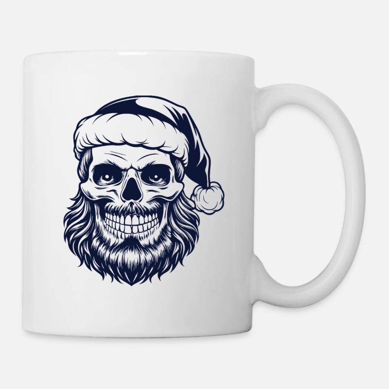 Weihnachtsmann Schädel - Tasse - Weiß