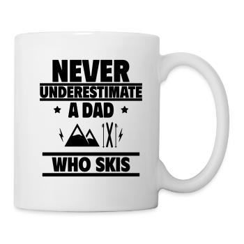 Ne sous-estimez jamais un papa qui skie - Mug blanc - blanc - Droite