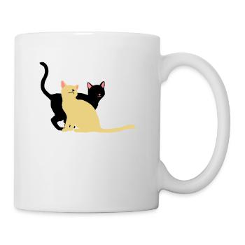 2 chats - Mug blanc - blanc - Droite