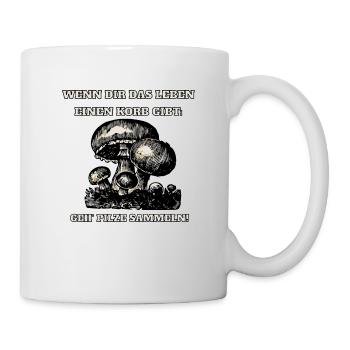 Geh Pilze sammeln Pilzsammler Geschenk Wald - Tasse - Weiß - Rechts