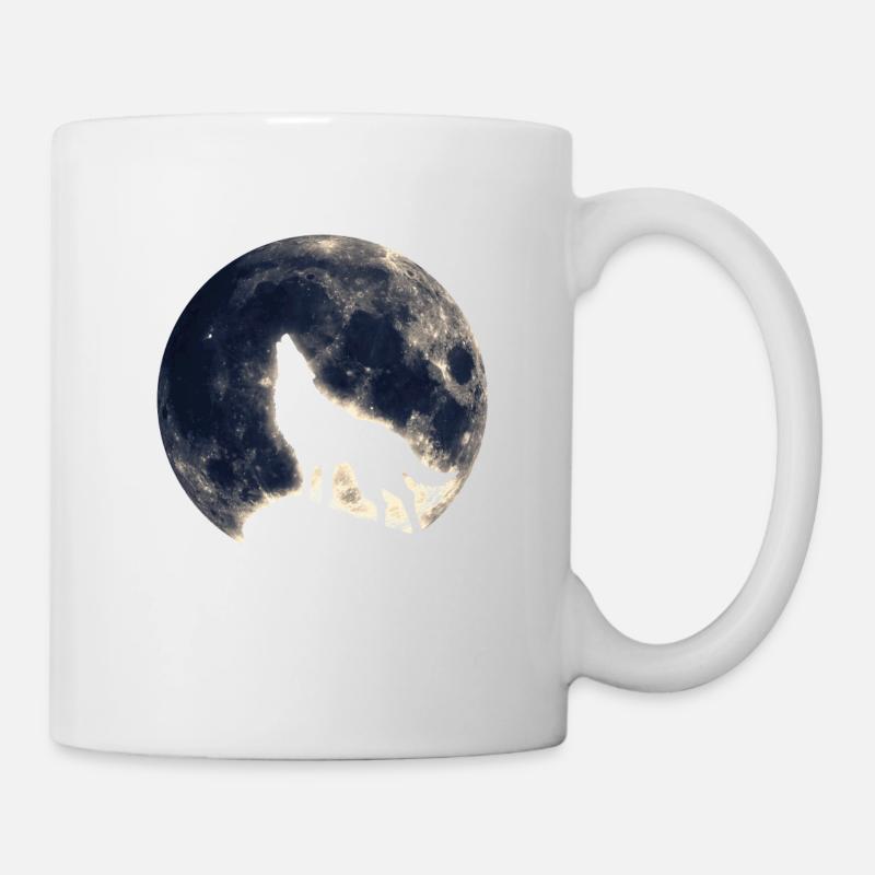 Wolf Mond - Tasse - Weiß
