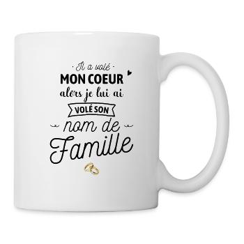 Son nom de famille - Mug blanc - blanc - Droite