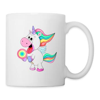 cute unicorn with lollipop gift for adorable - Mug - white - Right