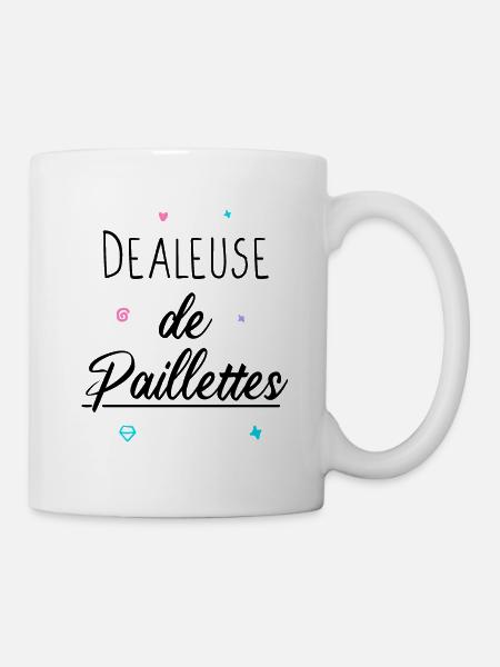 Dealeuse de paillettes Idée cadeau humour drôle - Mug blanc - blanc